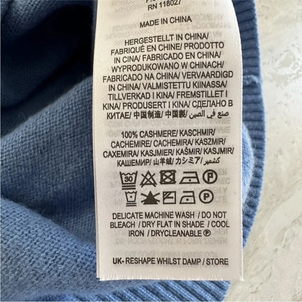 Boden 100%Cashmere Sweater Top Short Sleeve Blue Size XS Women's - Picture 4 of 5